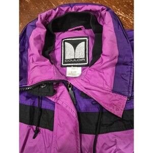 VTG Couloir Ski Jacket Womens Sz 14 Winter Coat  Retro Pink Purple Black